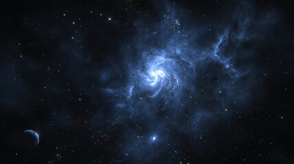 Naklejka premium Cosmic Spiral Nebula in Deep Space