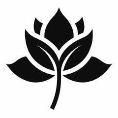 Simple flower vector icon on white background.