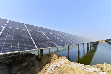 Solar panels power green energy
