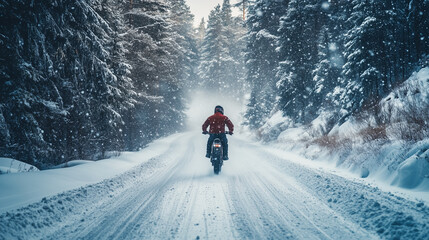 Extreme turn with a snow flurry