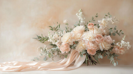 Elegant Floral Composition: Romantic Peonies and Eucalyptus Arrangement