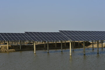 Solar panels power green energy