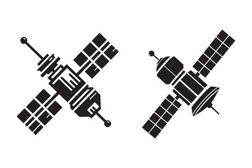 Satellite silhouette with white background