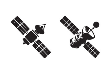 Satellite silhouette with white background