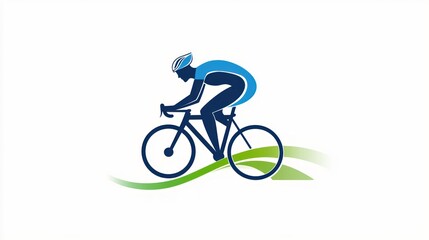 Cyclist silhouette on a bicycle, abstract background