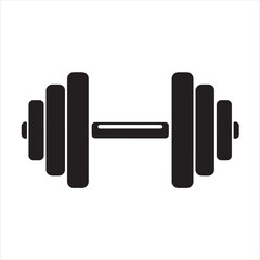 Obraz premium Black Dumbbell Icon - Fitness and Gym Equipment