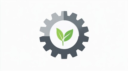 Eco-friendly gear, progress in sustainable development, conceptual graphic