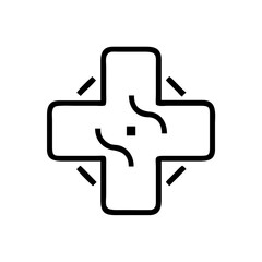Obraz premium Medical cross illustration, healthcare style, black and white color, health symbol