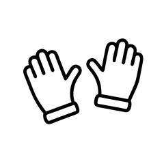 Fototapeta premium Gloves illustration, minimalistic style, black and white color, vector graphic