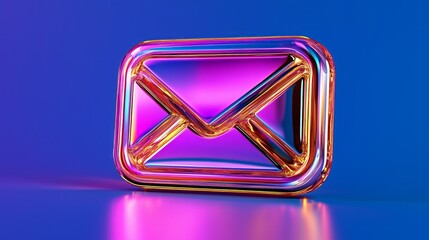 Stylish envelope icon, mail, email, received message, button or sign, on a beautiful background.