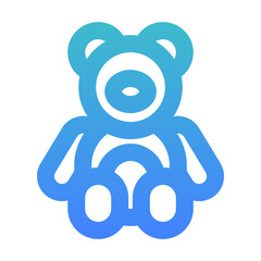 teddy bear outlined gradient style