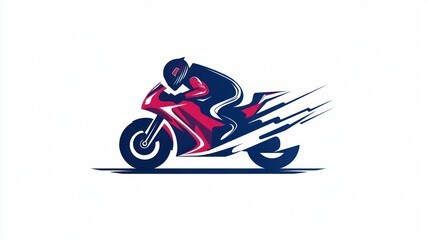 Motorcyclist on a Sport Bike, Abstract Style, Fast Movement