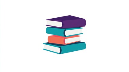 Stacked books, education, learning, simple illustration, for use in educational or book-themed designs