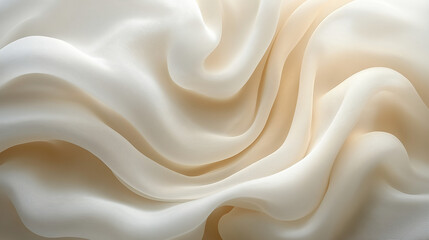 Obraz premium Elegant flowing ivory fabric with soft waves for luxury branding and sophisticated backgrounds