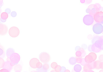 シャボン玉　玉ボケ　フレーム背景素材　紫ピンク