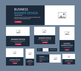 Set of promotion kit banner template design with modern and minimalist concept user for web page, ads, annual report, banner, background, backdrop, flyer, brochure, card, poster, presentation layout