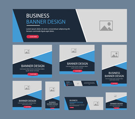 Corporate web banner template bundle, social media post or square banner, cover, conference flyer, Header, landing page web design. Abstract banner design web template Set