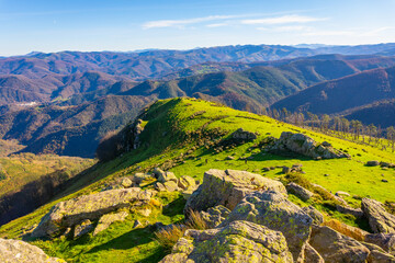 Naklejka premium Beautiful landscape at the top of Mount Adarra in Urnieta. Gipuzkoa, Basque Country