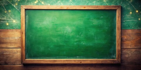 Aged green chalkboard, rustic and retro. Perfect for educational themes, old school vibe.