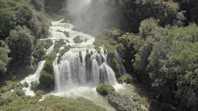 Wide Angle of Marmore Waterfalls, Terni, Italy