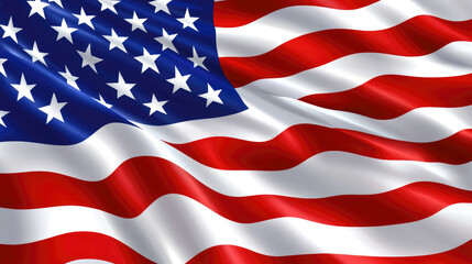Fototapeta premium Waving american flag with stars and stripes in red white and blue