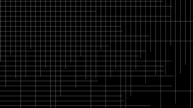 Grid lines animate into Symmetrical squares forming graph overlay