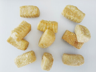 Fried Tofu on White Background
