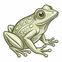 Fototapeta premium A simple and charming hand-drawn outline illustration of a frog, featuring