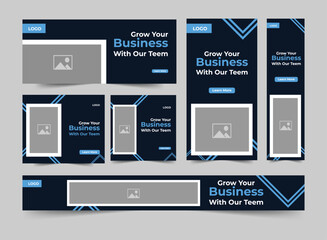 Set of promotion kit banner template design with modern and minimalist concept user for web page, ads, annual report, banner, background, backdrop, flyer, brochure, card, poster, presentation layout