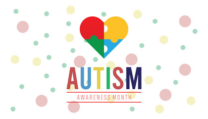 April is National Autism Awareness Month. Vector template Design for banner, greeting card, poster, prints, social media post ,flyer , T shirt with background.