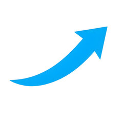 AI-Generated Two Blue Curved Arrows Pointing in Opposite Directions on White