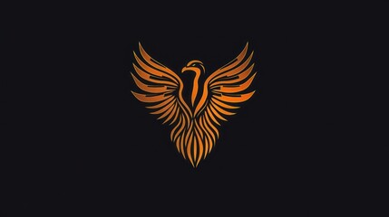 Fototapeta premium Fiery eagle silhouette, graphic design, artistic