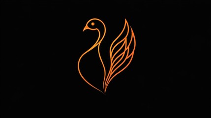 Abstract swan art logo design,  background for digital use