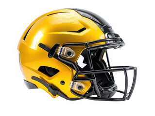 Isolated Golden and Black American Football Helmet