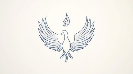 Obraz premium Symbolic Dove with Holy Fire, Spiritual Icon