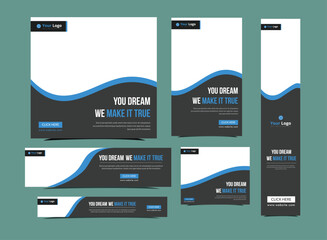 Set of promotion kit banner template design with modern and minimalist concept user for web page, ads, annual report, banner, background, backdrop, flyer, brochure, card, poster, presentation layout