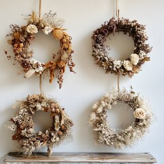 Elegant Dried Flower Wreaths for Home Decor and Seasonal Decorations