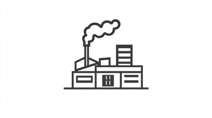 Industrial Factory Line Art Illustration