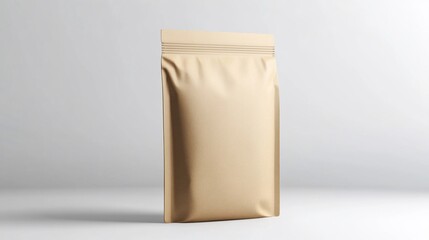 Beige food packaging mockup on white background