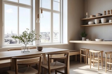 Elegant mockup showcasing modern Scandinavian interior aesthetics.