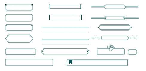 Obraz premium Set of Vintage Title frames. It is a line frame of various kinds such as speech bubbles, circles, and squares.