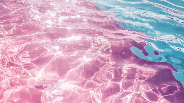 Vibrant pink pool surface adds a pop of color to any aquatic design.