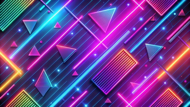 Neon Geometric Pattern Background