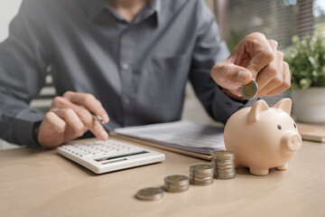 Financial retirement plan. Planning saving investment. Finance of save pension in insurance plan.