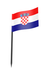 Croatian flag toothpick on transparent background