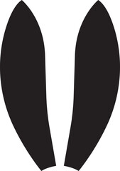 Rabbit Ears icon in trendy black flat style. Perfect for Easter, whimsical designs, playful springtime graphic and cute bunny accessories vector illustration isolated on transparent background.