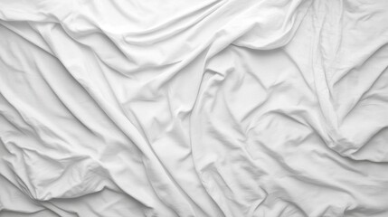 The intricate details of white fabric with crumples and folds.