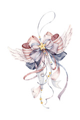 christmas angel with ribbon