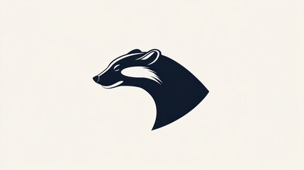 Obraz premium Badger head profile, wildlife illustration, nature background, logo design (1)