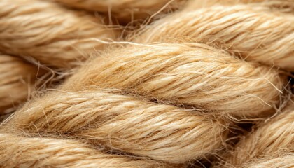 Fototapeta premium Beige Braided Rope Texture Close-up